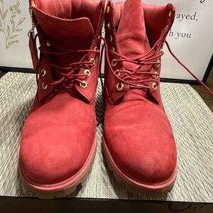 Timberland Premium Red Men's Boots SZ 10 **Great Condition ** Box6